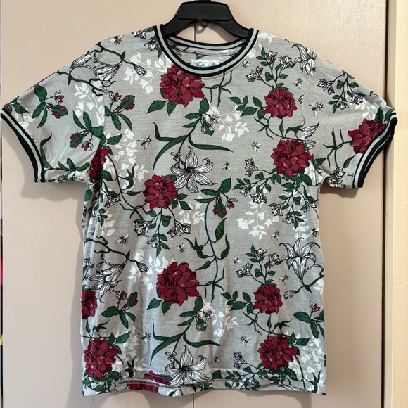 Fresh Prince of Bel-Air Grey Maroon Floral Print Adult Shirt Large White 1990s - Picture 1 of 7